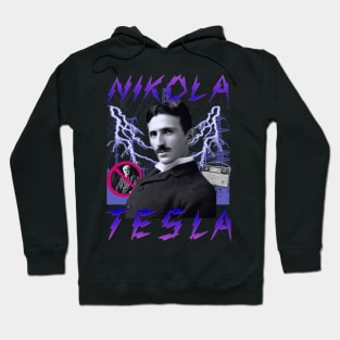 TESLA RAP BAND TEE Nikola Tesla Historic Inventor 90's Vintage Style Electricity Version 2 Hoodie